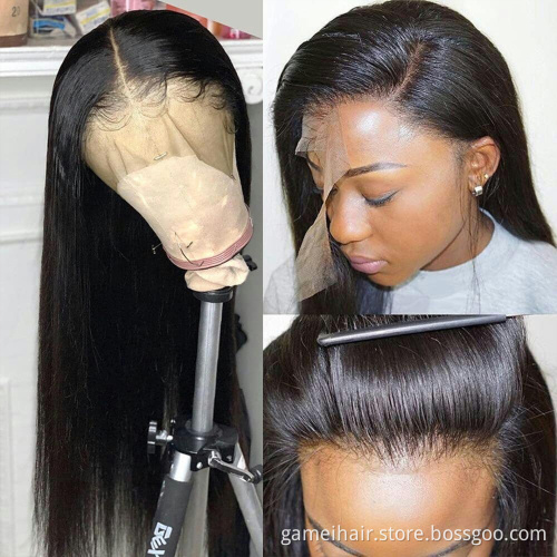 Lace Frontal Wig Wholesale Straight Transparent 13*4  HD Lace Front Wigs For Black Women 100 Virgin Brazilian Human Hair Wigs